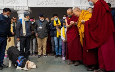 Bowing to the Dalai Lama Om Mani Padme Hum